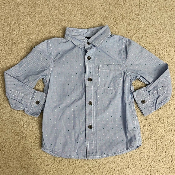 Cat & Jack 3T Boys Longsleeve Button-Down Shirt- set of 4 shirts. - Picture 3 of 5